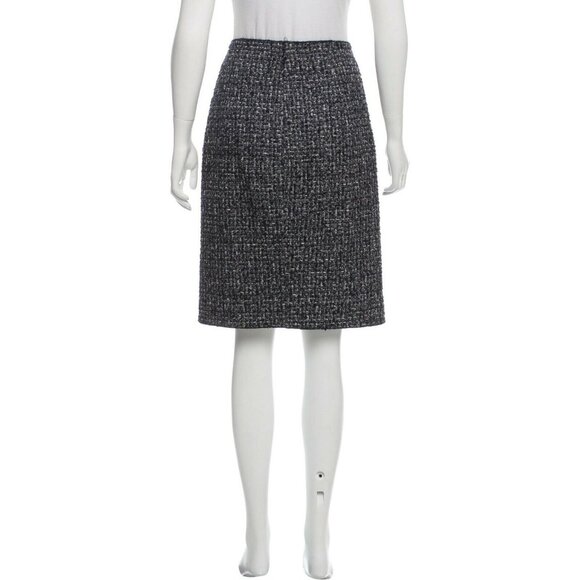 Proenza Schouler Black & Gray Tweed Wool Pencil Skirt, Sz 6 (US) 10 (UK) - Picture 3 of 4